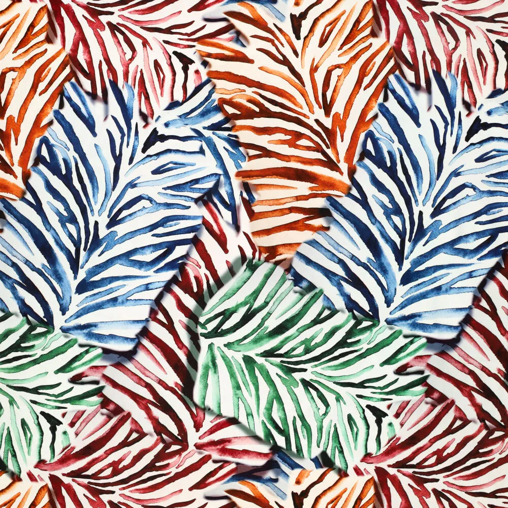 20936 Cotton Satin Striped Leaves