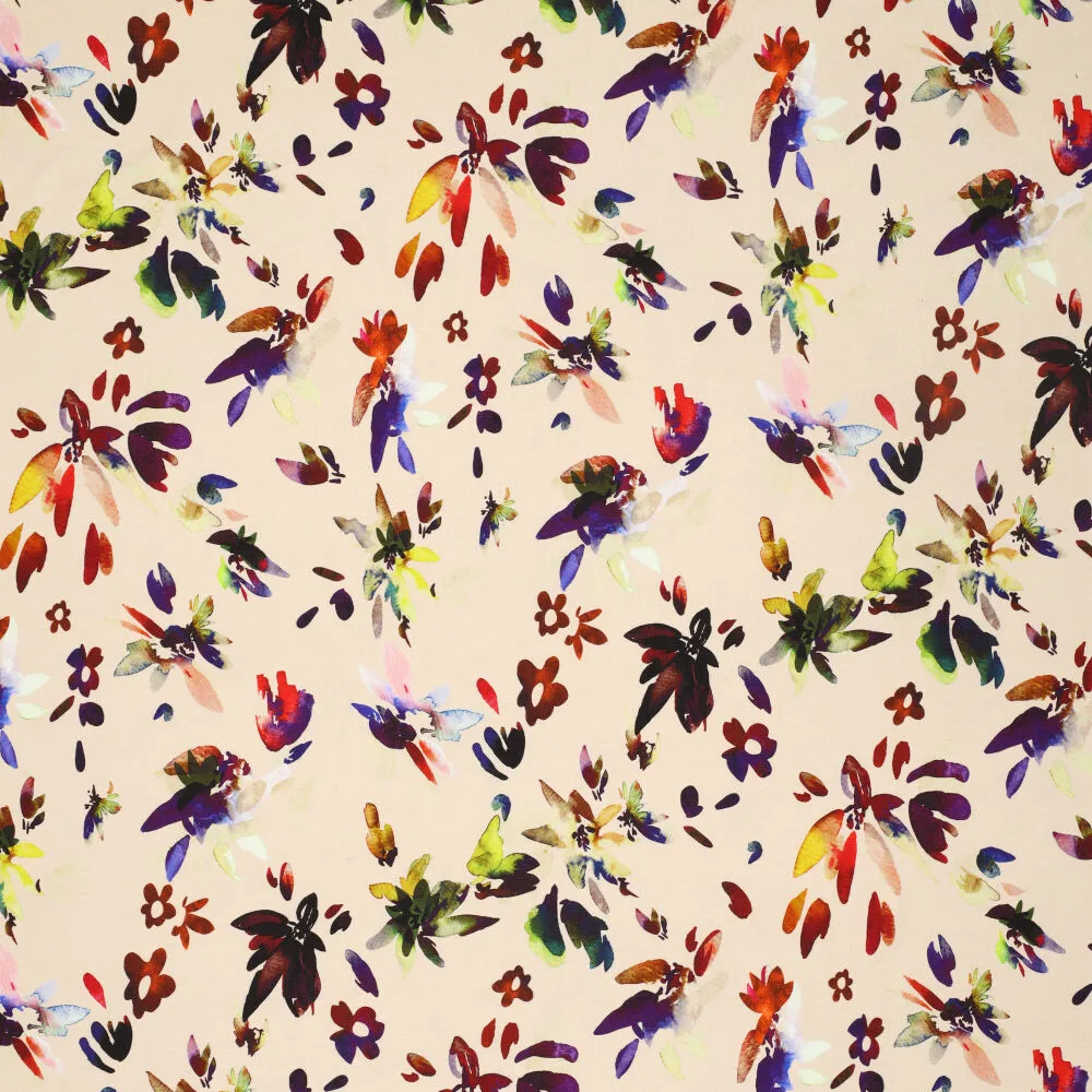 20926 Painted Leaves Viscose Spandex