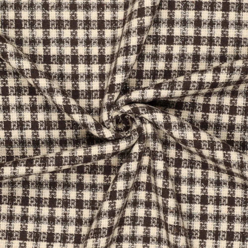 22116 Recycled Woolen Blend Shiny Checks 